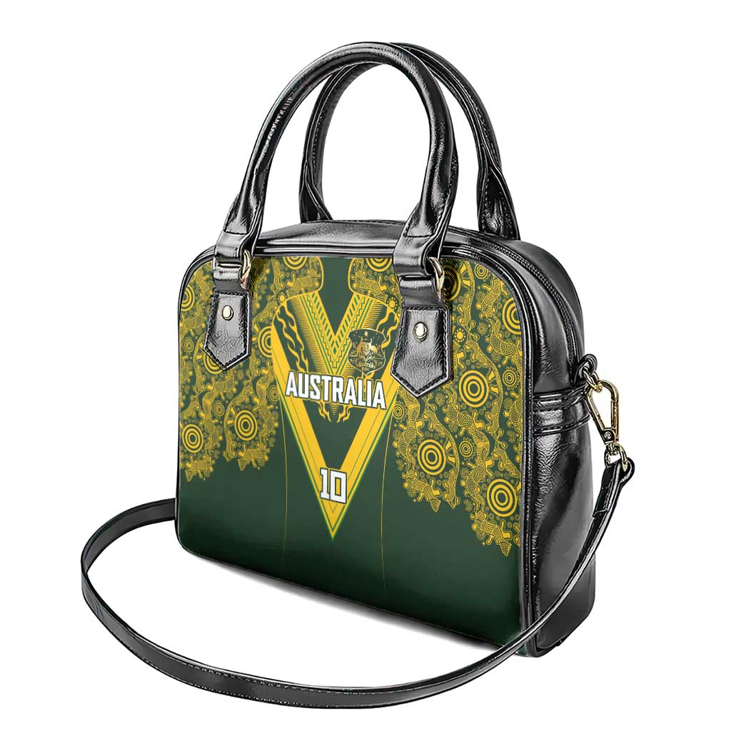 Australia Rugby Custom Shoulder Handbag Aboriginal Art Sporty Style - Polynesian Pride