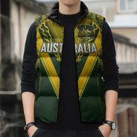 Australia Rugby Custom Sleeveless Puffer Jacket Aboriginal Art Sporty Style - Polynesian Pride