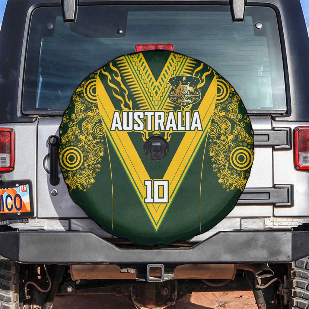 Australia Rugby Custom Spare Tire Cover Aboriginal Art Sporty Style LT03 Green - Polynesian Pride