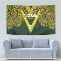 Australia Rugby Custom Tapestry Aboriginal Art Sporty Style - Polynesian Pride