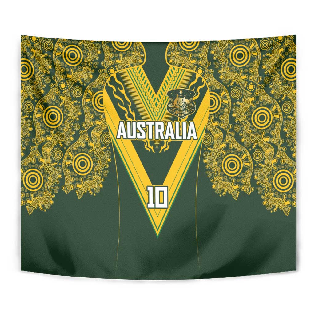 Australia Rugby Custom Tapestry Aboriginal Art Sporty Style - Polynesian Pride