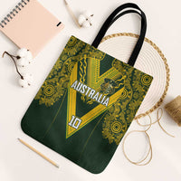 Australia Rugby Custom Tote Bag Aboriginal Art Sporty Style LT03 Black Strap One Size Green - Polynesian Pride