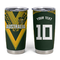 Australia Rugby Custom Tumbler Cup Aboriginal Art Sporty Style - Polynesian Pride