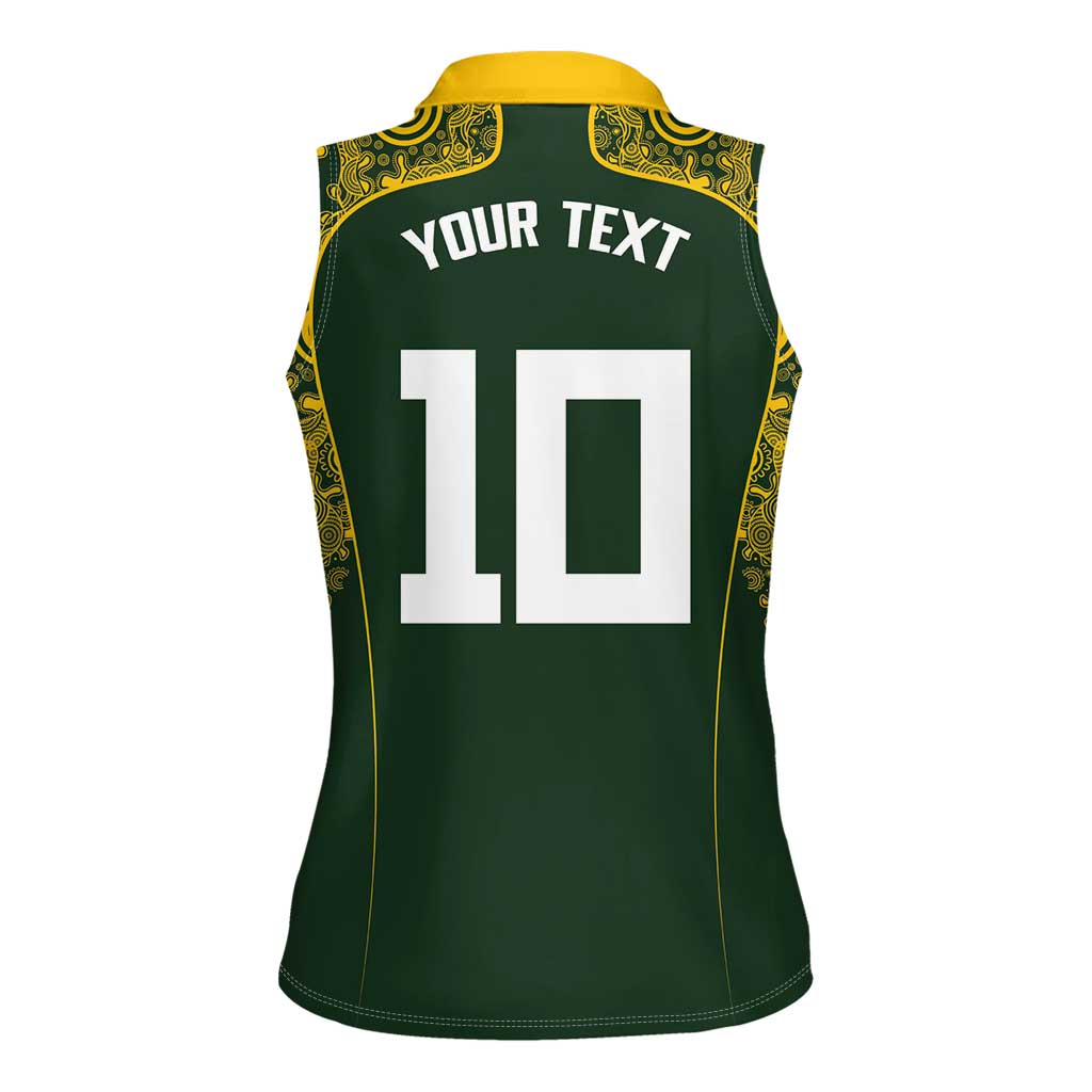 Australia Rugby Custom Women Sleeveless Polo Shirt Aboriginal Art Sporty Style - Polynesian Pride