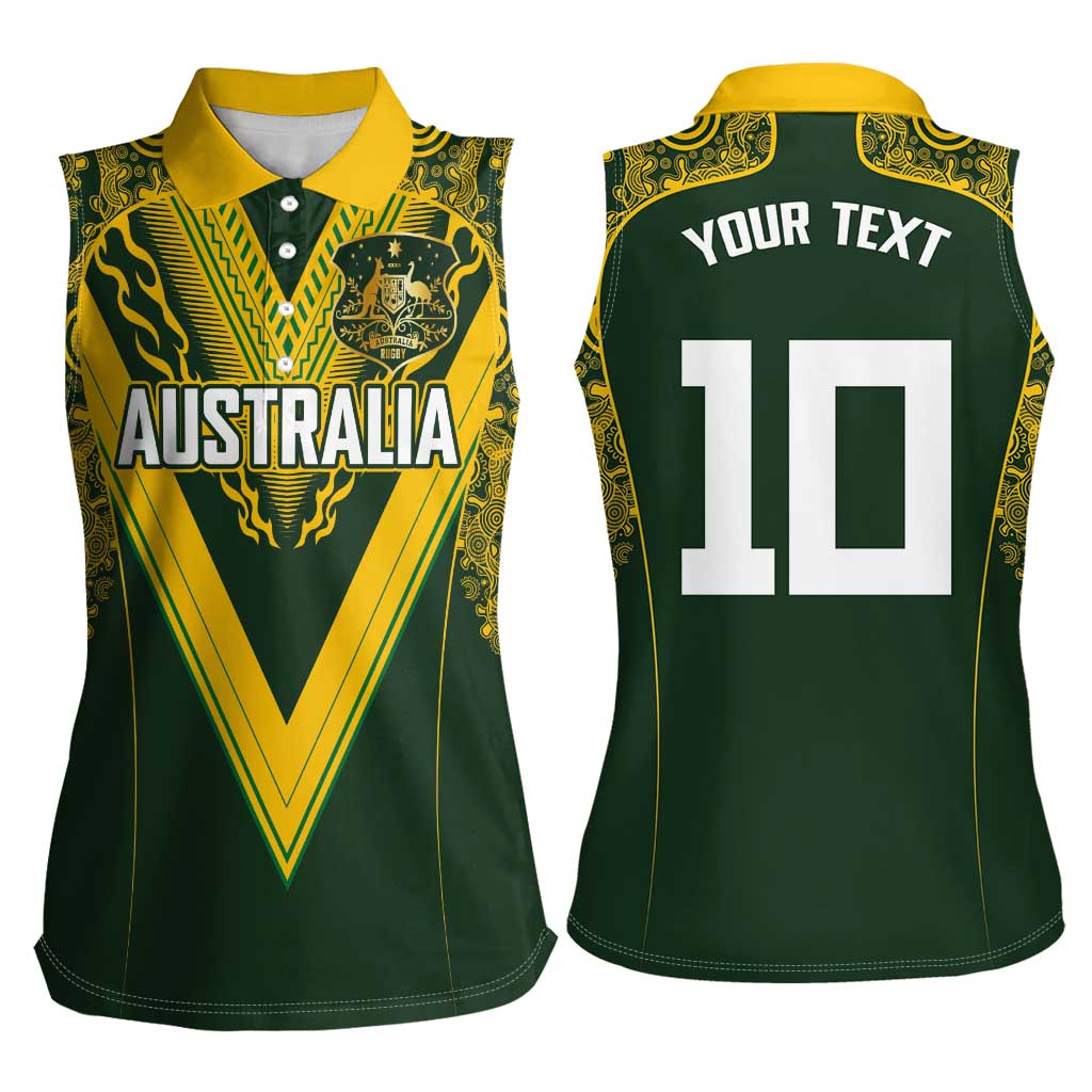 Australia Rugby Custom Women Sleeveless Polo Shirt Aboriginal Art Sporty Style - Polynesian Pride