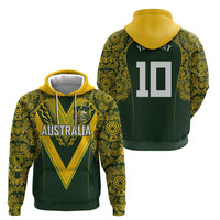 Australia Rugby Custom Zip Hoodie Aboriginal Art Sporty Style - Polynesian Pride