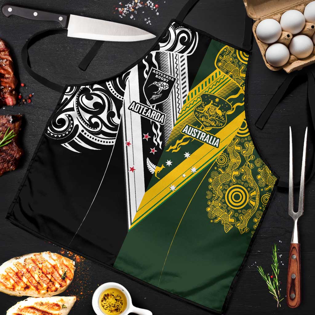Aotearoa Australia Rugby Apron Maori and Aboriginal Art Sporty Style - Polynesian Pride