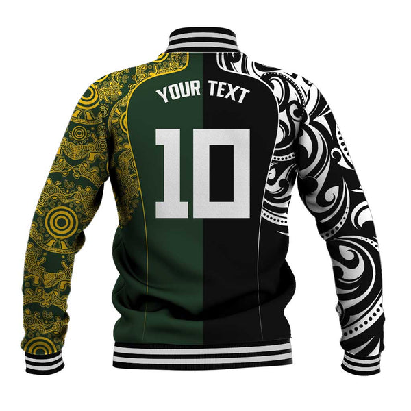(Custom Personalised) New Zealand Rugby Baseball Jacket - Maori Haka Papua Shell style LT6