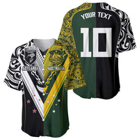 Aotearoa Australia Rugby Custom Baseball Jersey Maori and Aboriginal Art Sporty Style - Polynesian Pride