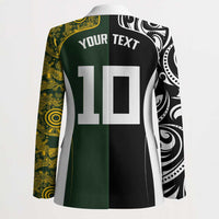 Aotearoa Australia Rugby Custom Blazer Maori and Aboriginal Art Sporty Style - Polynesian Pride