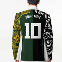 Aotearoa Australia Rugby Custom Blazer Maori and Aboriginal Art Sporty Style - Polynesian Pride