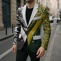 Aotearoa Australia Rugby Custom Blazer Maori and Aboriginal Art Sporty Style - Polynesian Pride