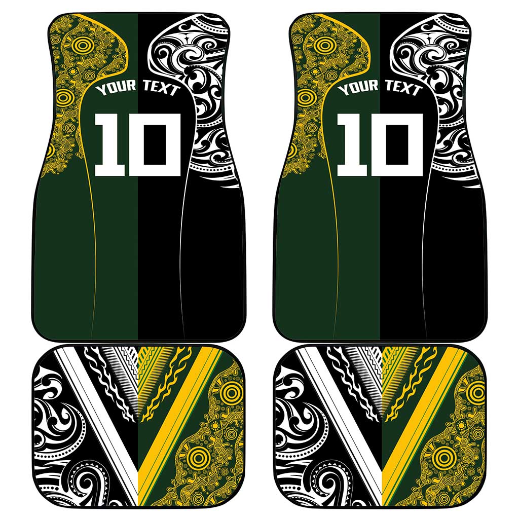 Aotearoa Australia Rugby Car Mats Maori and Aboriginal Art Sporty Style - Polynesian Pride