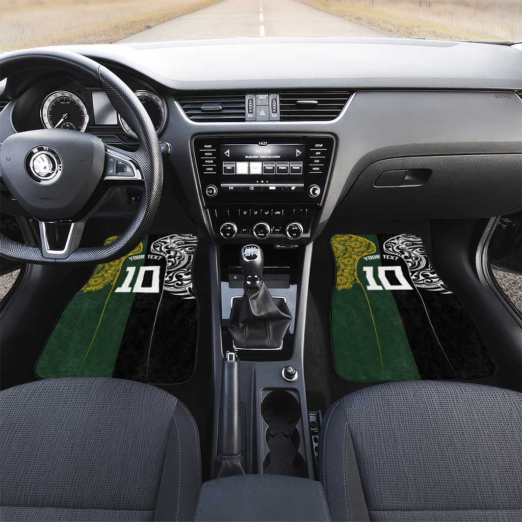 Aotearoa Australia Rugby Car Mats Maori and Aboriginal Art Sporty Style - Polynesian Pride