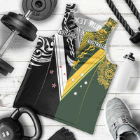 Aotearoa Australia Rugby Custom Men Tank Top Maori and Aboriginal Art Sporty Style LT03 - Polynesian Pride