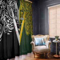 Aotearoa Australia Rugby Window Curtain Maori and Aboriginal Art Sporty Style - Polynesian Pride