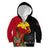 Papua New Guinea Kid Hoodie Birds Of Paradise Mix Tropical Flower Polynesian Pattern LT03 Zip Hoodie Red - Polynesian Pride