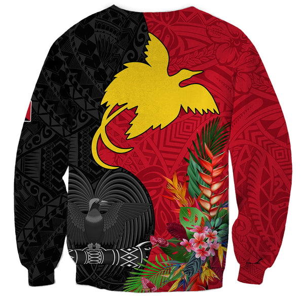 Papua New Guinea Wearable Blanket Hoodie Birds Of Paradise Mix Tropical Flower Polynesian Pattern LT03 main image 1