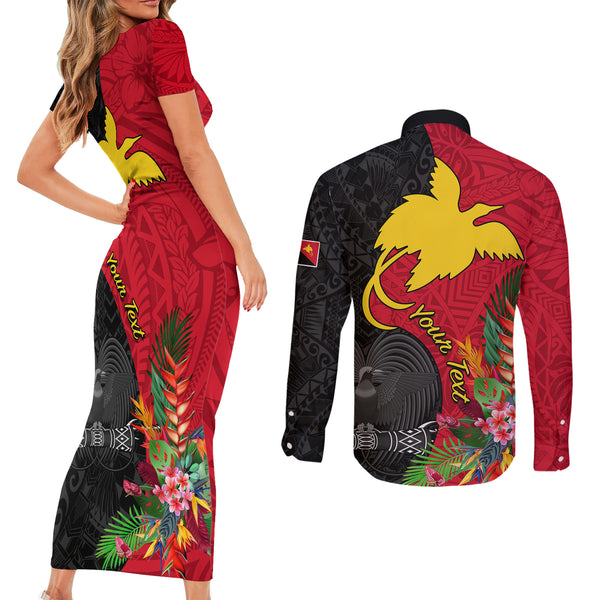 Custom Papua New Guinea Long Sleeve Button Shirt Birds Of Paradise Mix Tropical Flower Polynesian Pattern LT03 main image 1