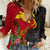 Custom Papua New Guinea Women Casual Shirt Birds Of Paradise Mix Tropical Flower Polynesian Pattern LT03 Female Red - Polynesian Pride