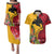 Papua New Guinea Couples Matching Puletasi Dress and Hawaiian Shirt Birds Of Paradise Mix Tropical Flower Polynesian Pattern LT03 Yellow - Polynesian Pride