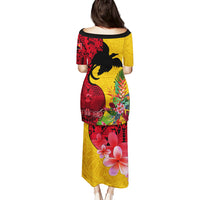 Papua New Guinea Puletasi Birds Of Paradise Mix Tropical Flower Polynesian Pattern LT03 - Polynesian Pride