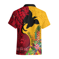 Custom Papua New Guinea Hawaiian Shirt Birds Of Paradise Mix Tropical Flower Polynesian Pattern LT03 - Polynesian Pride