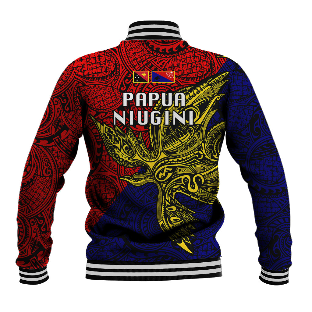 Papua New Guinea Central Province Baseball Jacket PNG Birds Of Paradise Polynesian Arty Style LT03 - Polynesian Pride