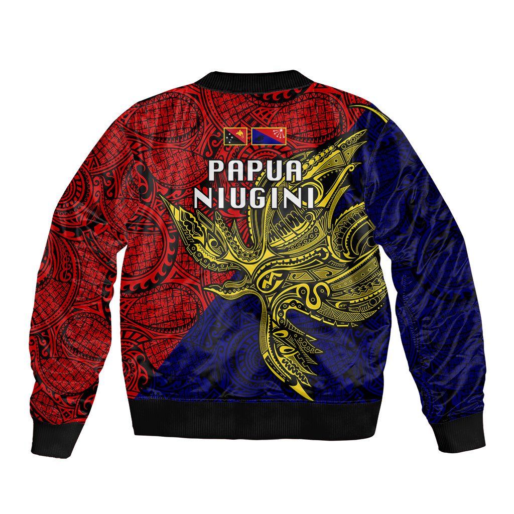 Papua New Guinea Central Province Bomber Jacket PNG Birds Of Paradise Polynesian Arty Style LT03 - Polynesian Pride