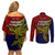 Papua New Guinea Central Province Couples Matching Off Shoulder Short Dress and Long Sleeve Button Shirts PNG Birds Of Paradise Polynesian Arty Style LT03 - Polynesian Pride