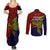 Papua New Guinea Central Province Couples Matching Summer Maxi Dress and Long Sleeve Button Shirts PNG Birds Of Paradise Polynesian Arty Style LT03 - Polynesian Pride