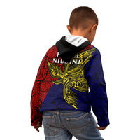 Papua New Guinea Central Province Kid Hoodie PNG Birds Of Paradise Polynesian Arty Style LT03 - Polynesian Pride