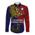 Papua New Guinea Central Province Long Sleeve Button Shirt PNG Birds Of Paradise Polynesian Arty Style LT03 Unisex Red - Polynesian Pride