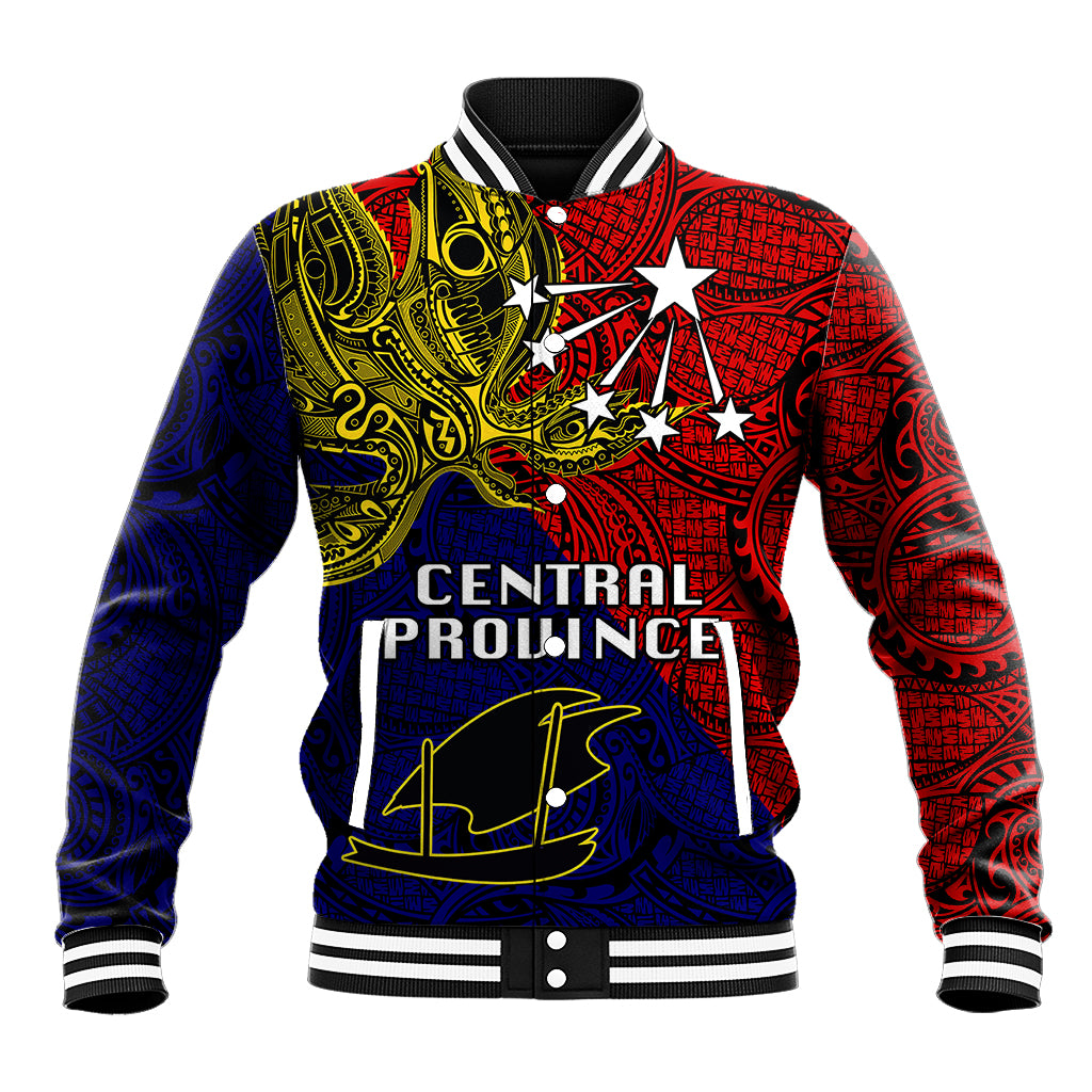 Custom Papua New Guinea Central Province Baseball Jacket PNG Birds Of Paradise Polynesian Arty Style LT03 Unisex Red - Polynesian Pride
