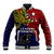 Custom Papua New Guinea Central Province Baseball Jacket PNG Birds Of Paradise Polynesian Arty Style LT03 Unisex Red - Polynesian Pride