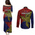 Custom Papua New Guinea Central Province Couples Matching Puletasi Dress and Long Sleeve Button Shirts PNG Birds Of Paradise Polynesian Arty Style LT03 - Polynesian Pride