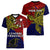 Custom Papua New Guinea Central Province Women V Neck T Shirt PNG Birds Of Paradise Polynesian Arty Style LT03 - Polynesian Pride
