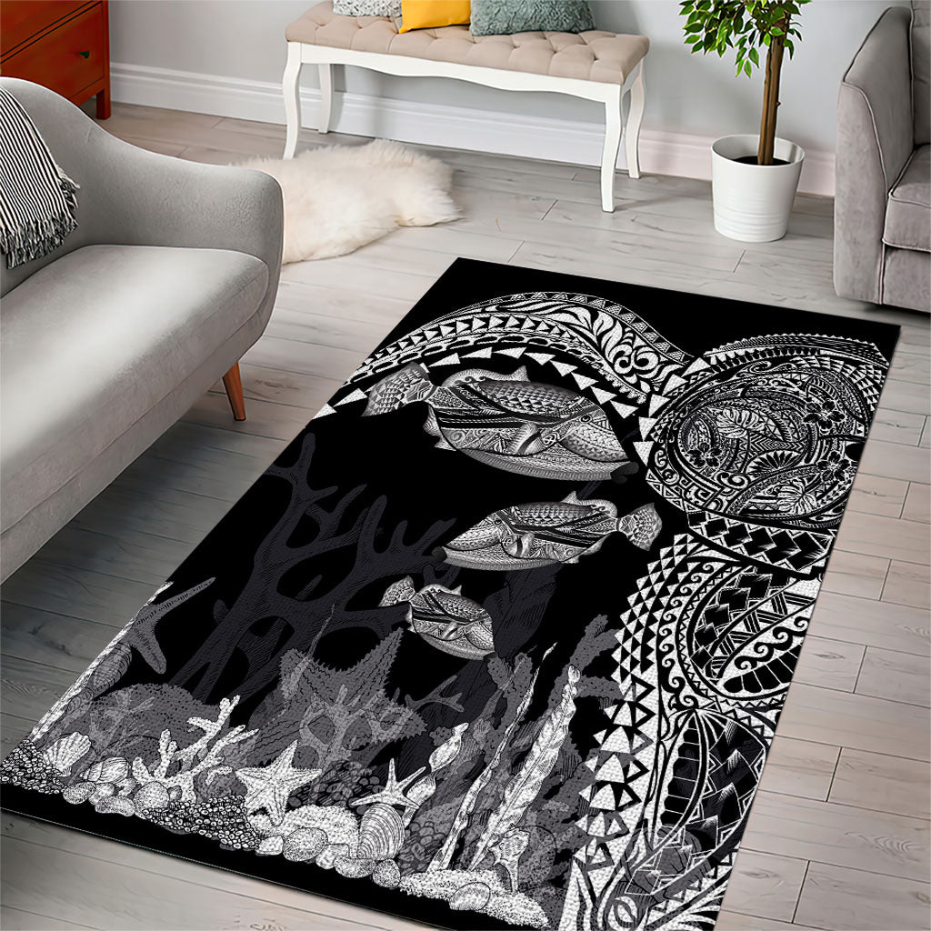 Hawaiian Reef Triggerfish Area Rug Polynesian Art with Tribal Humuhumunukunukuapua'a LT03 - Polynesian Pride
