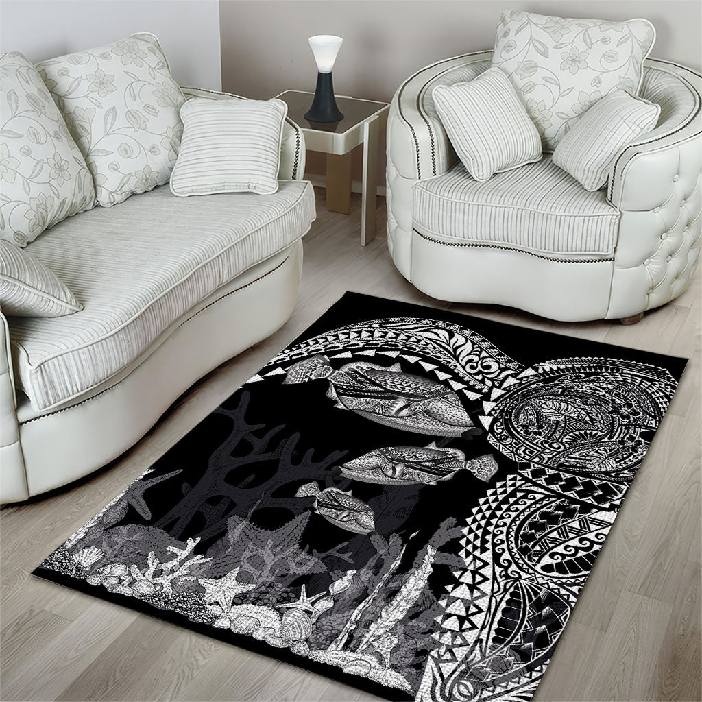 Hawaiian Reef Triggerfish Area Rug Polynesian Art with Tribal Humuhumunukunukuapua'a LT03 - Polynesian Pride
