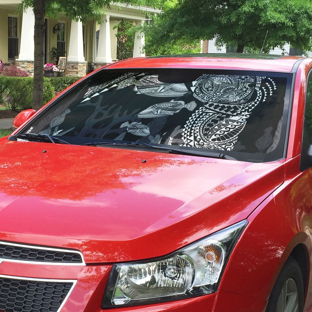 Hawaiian Reef Triggerfish Auto Sun Shade Polynesian Art with Tribal Humuhumunukunukuapua'a LT03 - Polynesian Pride
