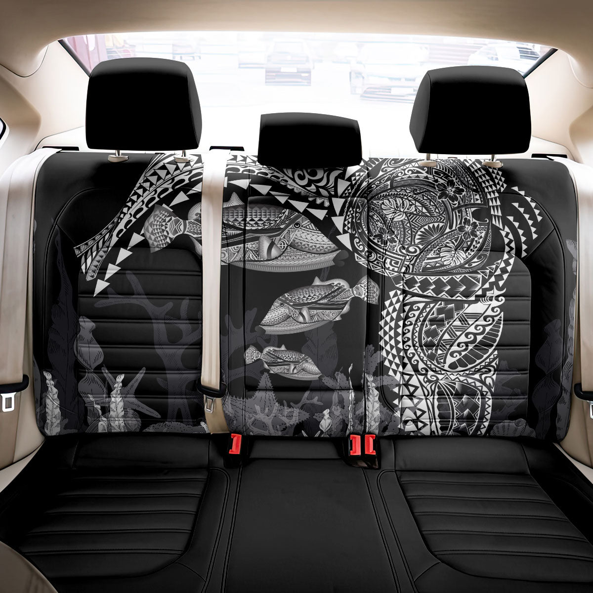 Hawaiian Reef Triggerfish Back Car Seat Cover Polynesian Art with Tribal Humuhumunukunukuapua'a LT03 - Polynesian Pride