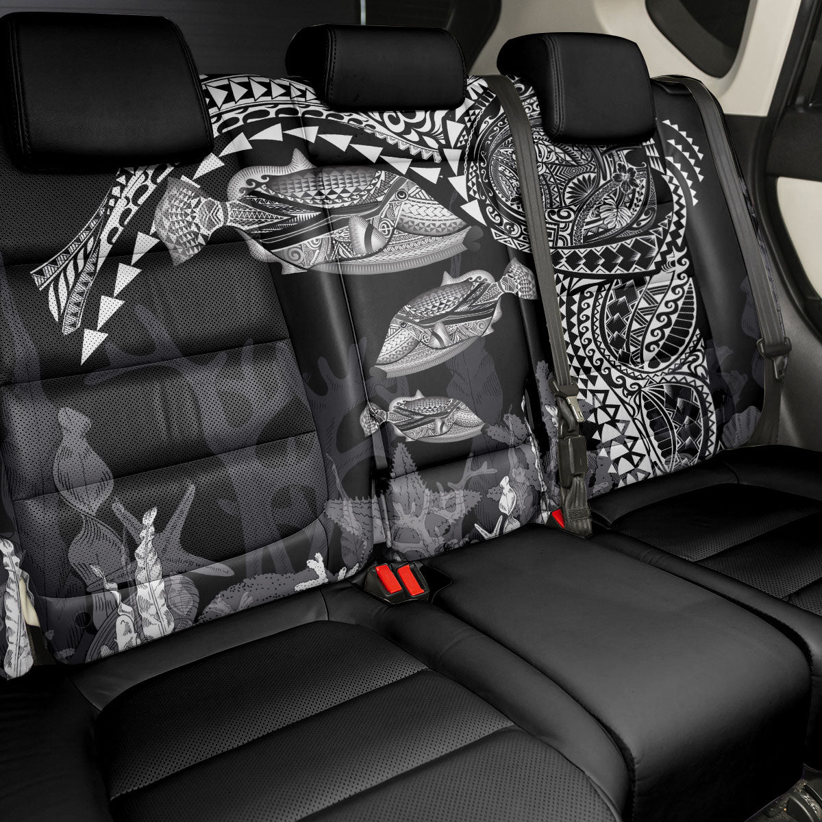 Hawaiian Reef Triggerfish Back Car Seat Cover Polynesian Art with Tribal Humuhumunukunukuapua'a LT03 - Polynesian Pride