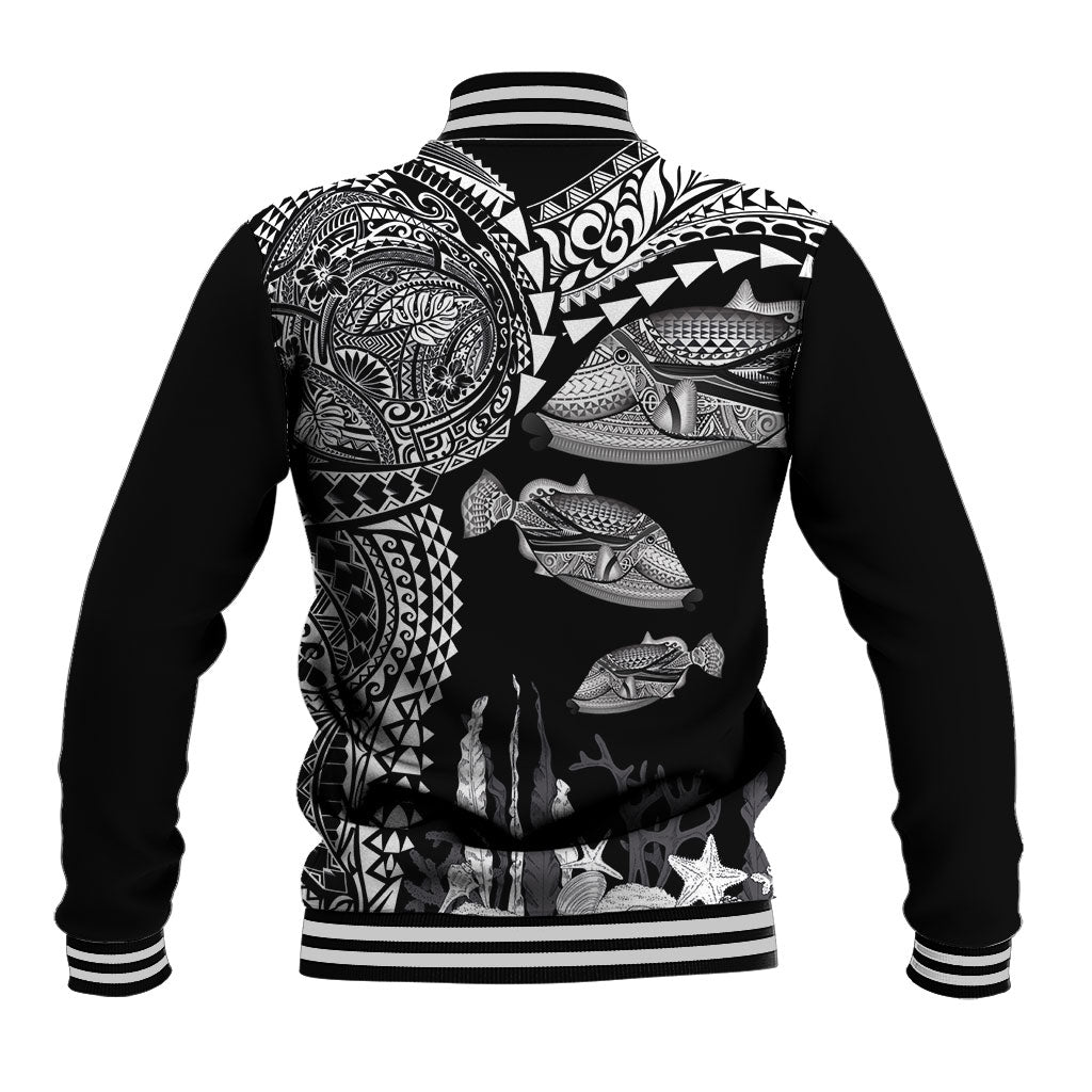 Hawaiian Reef Triggerfish Baseball Jacket Polynesian Art with Tribal Humuhumunukunukuapua'a LT03 - Polynesian Pride