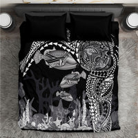 Hawaiian Reef Triggerfish Bedding Set Polynesian Art with Tribal Humuhumunukunukuapua'a LT03 Black - Polynesian Pride