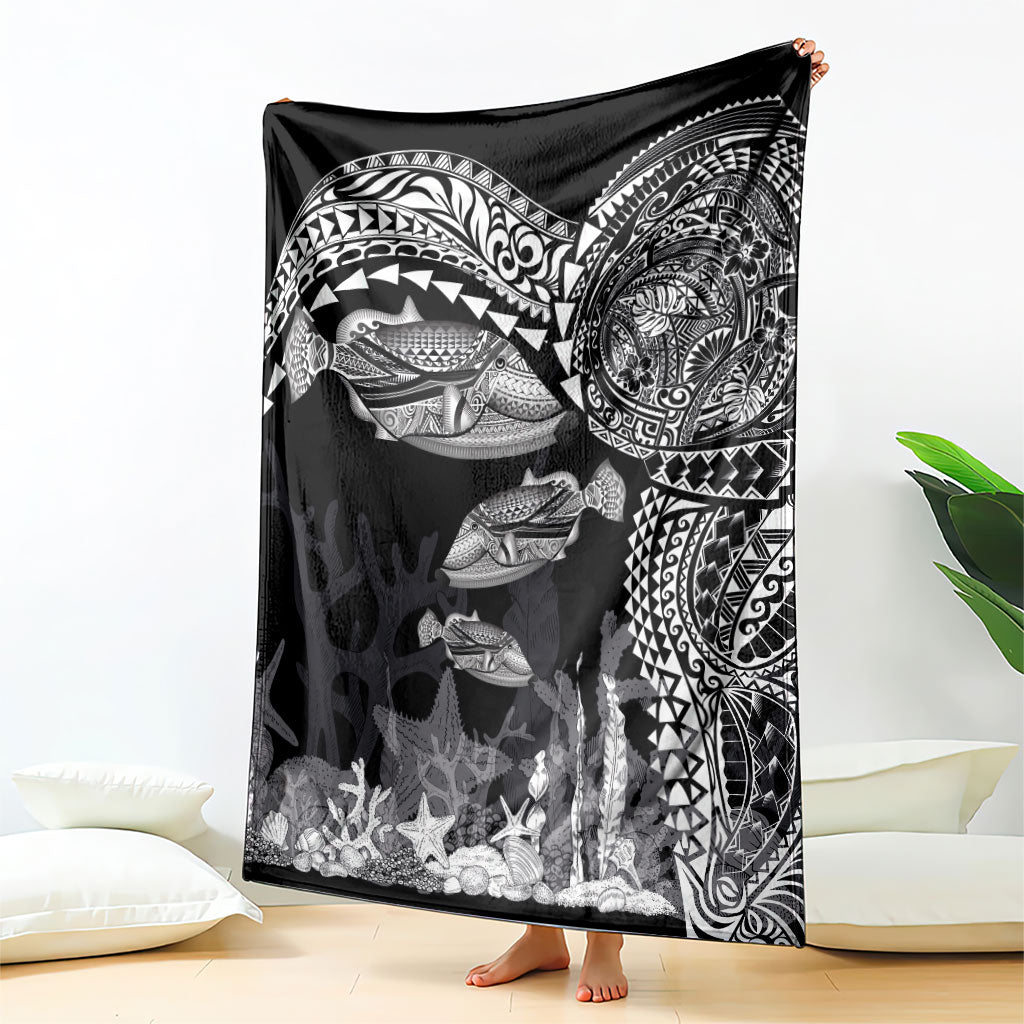 Hawaiian Reef Triggerfish Blanket Polynesian Art with Tribal Humuhumunukunukuapua'a LT03 - Polynesian Pride