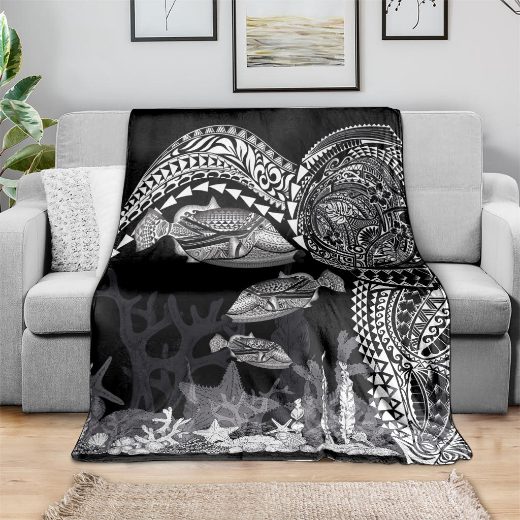 Hawaiian Reef Triggerfish Blanket Polynesian Art with Tribal Humuhumunukunukuapua'a LT03 - Polynesian Pride