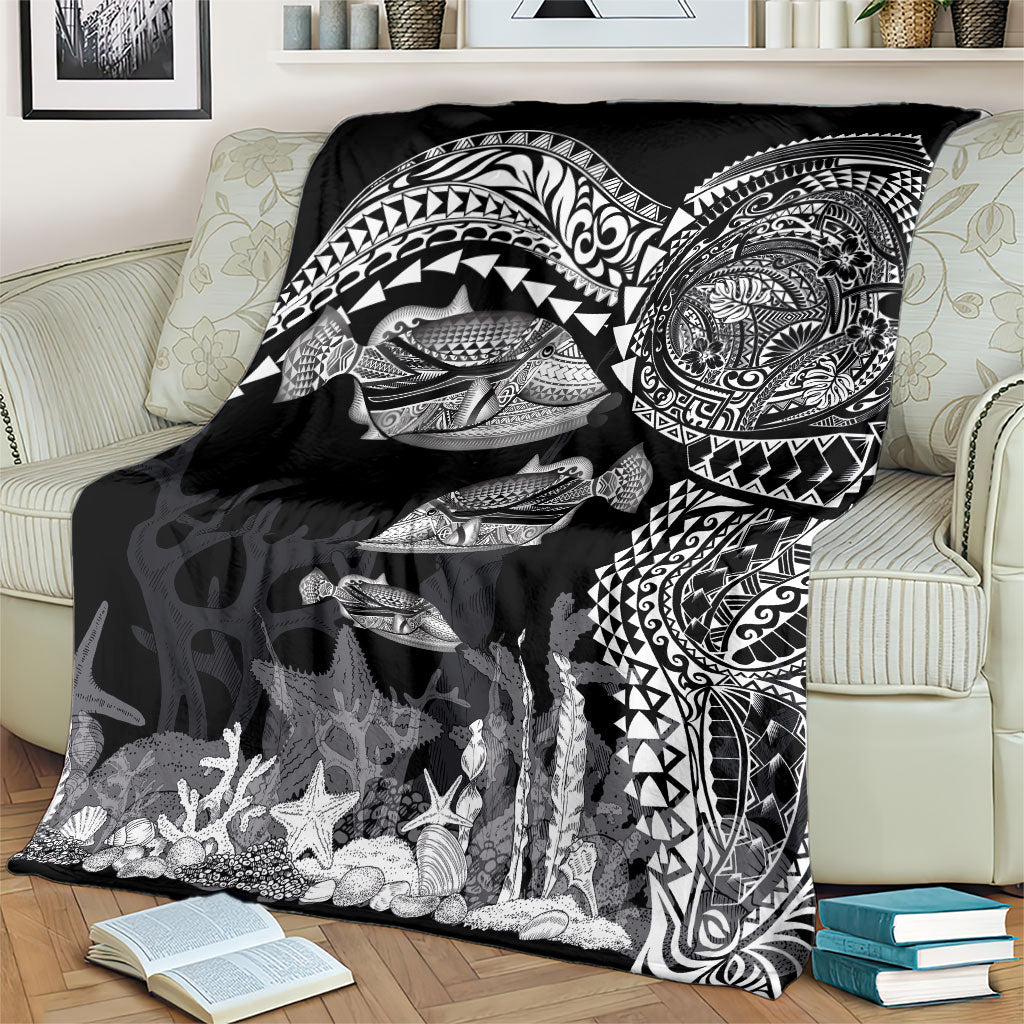 Hawaiian Reef Triggerfish Blanket Polynesian Art with Tribal Humuhumunukunukuapua'a LT03 - Polynesian Pride