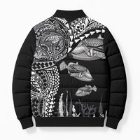 Hawaiian Reef Triggerfish Bomber Puffer Jacket Polynesian Art with Tribal Humuhumunukunukuapua'a LT03 - Polynesian Pride