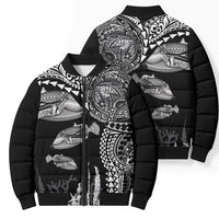 Hawaiian Reef Triggerfish Bomber Puffer Jacket Polynesian Art with Tribal Humuhumunukunukuapua'a LT03 - Polynesian Pride