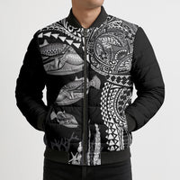 Hawaiian Reef Triggerfish Bomber Puffer Jacket Polynesian Art with Tribal Humuhumunukunukuapua'a LT03 - Polynesian Pride